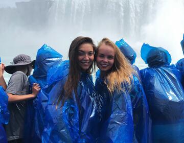 Summer Work Travel participants ride Maid of the Mist, a popular boat tour in Niagara Falls, New York.