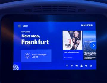 On the flight from Washington, D.C., to Frankfurt, Germany
