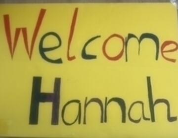 Hannah's host family gave her a proper welcome.