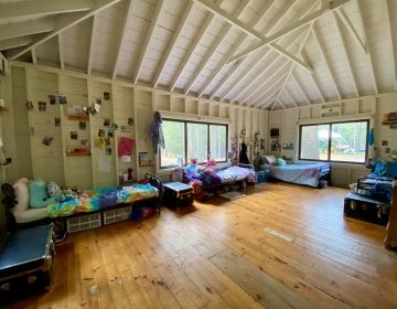 Interior of cabin at summer camp