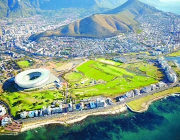 cape town aerial stadium coastline