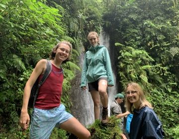 Monteverde girls at waterfall