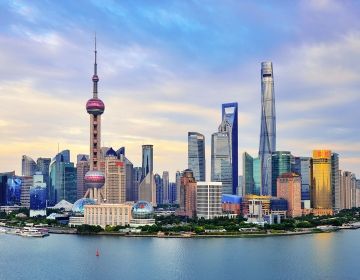 shanghai skyline day skyscrapers