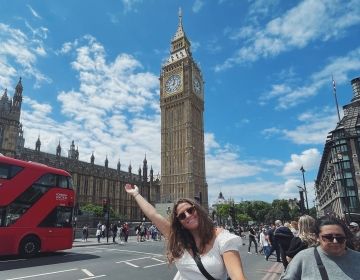 london big ben study abroad student poses