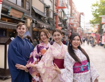 tokyo students in kimonos