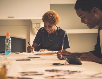 frederick douglass global fellows working on posters