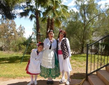 Spanish family in traditional clothing