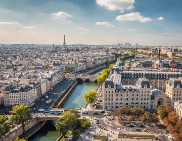 Paris skyline river