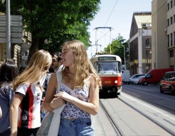 prague czech republic student on street