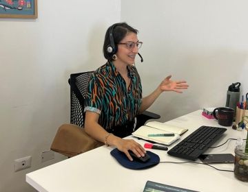 santiago chile online internship female student headset