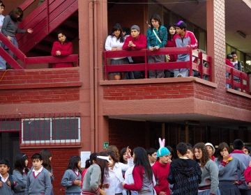 Students at school in Santiago, Chile