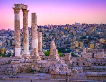 famous ruins amman jordan sunset