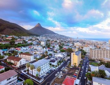 cape town aerial view of coastline sunny day