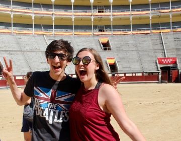 High school students in bullring in Madrid