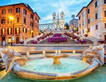 Rome Spanish Steps and fountains