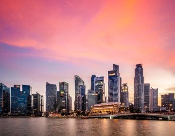 singapore skyline sunset