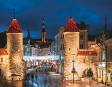 Tallinn Old Town at night