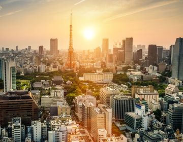 sunset tokyo tower japan