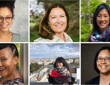 A six-panel grid of headshots featuring the winners of the Ping-Taylor Professional Fellows Grant