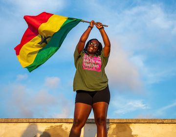 flag waving abroad legon