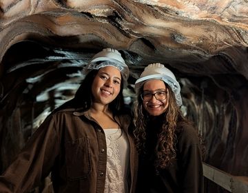 Barcelona students in mine