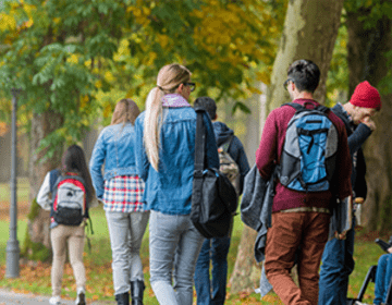 Students walking