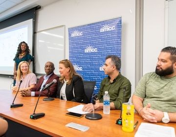 BMCC faculty sitting side-by-side on a panel
