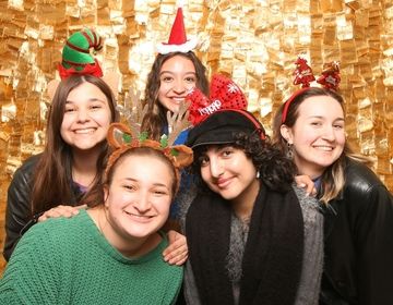 A group of CIEE participants don festive gear