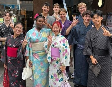 Student studying abroad in Japan