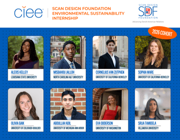 Photos of the 8 SCAN Design foundation fellows with their names and universities written below