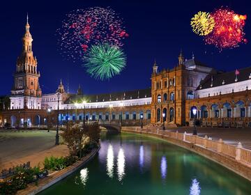 Fireworks show in Seville, Spain