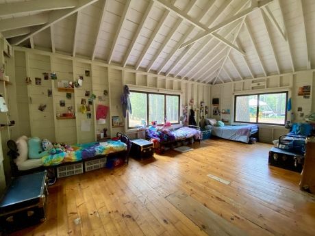 Interior of cabin at summer camp