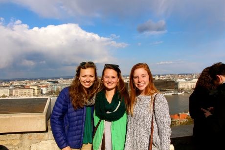 Gap Year Abroad students smiling in Seville by the water