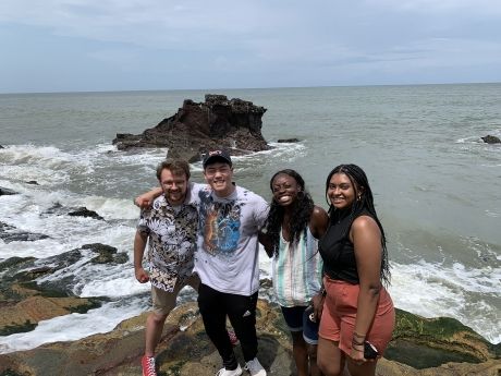 group of study abroad students in legon by coast