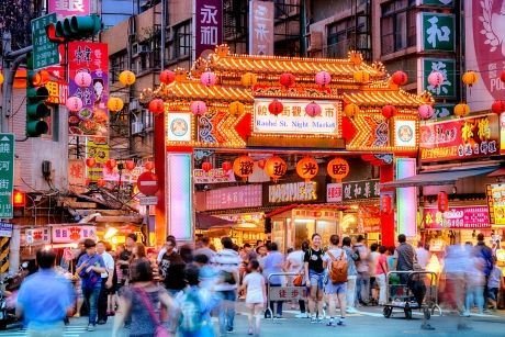 Busy street in Taipei