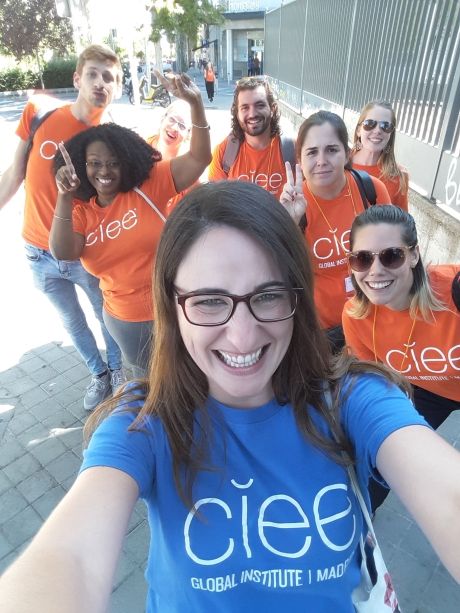 CIEE Global Institute participants group selfie in Madrid