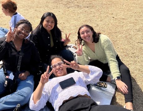 CIEE Teach in South Korea participants laying down outside