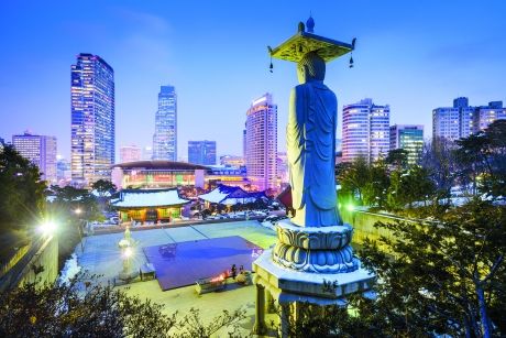 South Korea cityscape at night