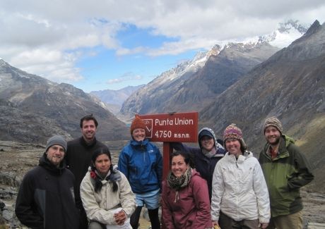 Group hike in the mountains of Valparaiso, Chile