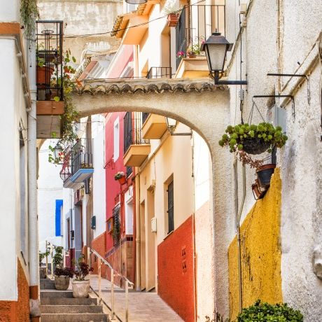 side street alicante spain sunny day