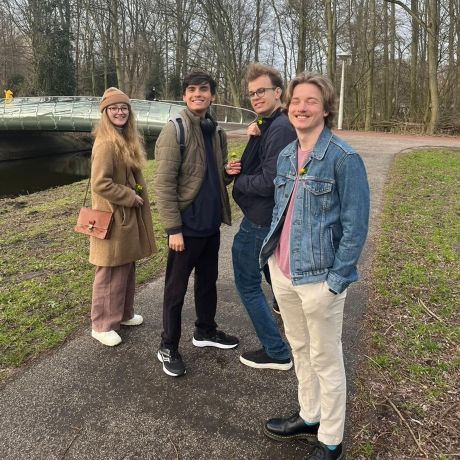 students in park in amsterdam