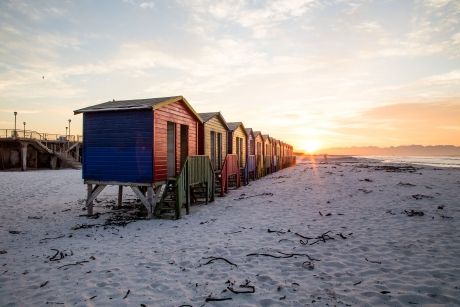 capetown-colorful-huts-sunse