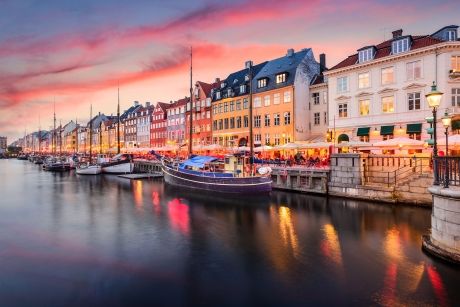 Copenhagen canal at sunset