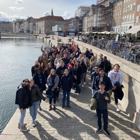 Copenhagen students on canal tour