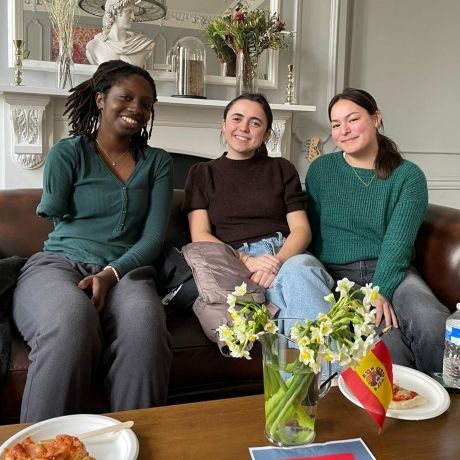 study abroad students sit in ciee center