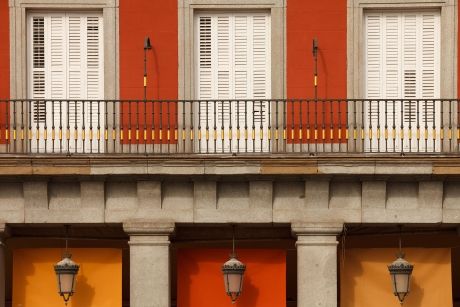 Colorful buildings in Madrid