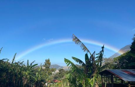 rainbow in monteverde over ciee study abroad center