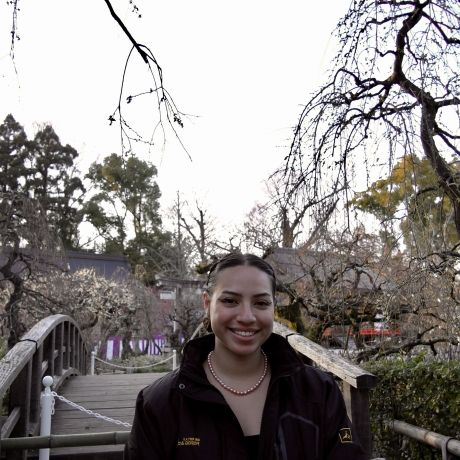 kyoto student in gardens japan