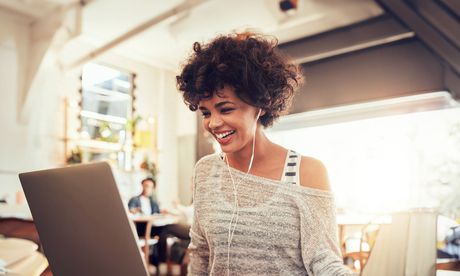 Female working at computer