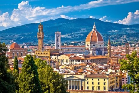 Florence skyline Duomo mountains